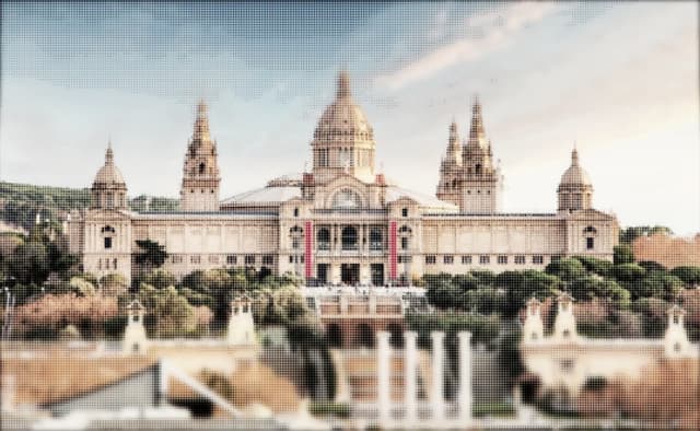 Barcelona mosaic — ASCII art photo-effect recipe by Tiam Haghshenas