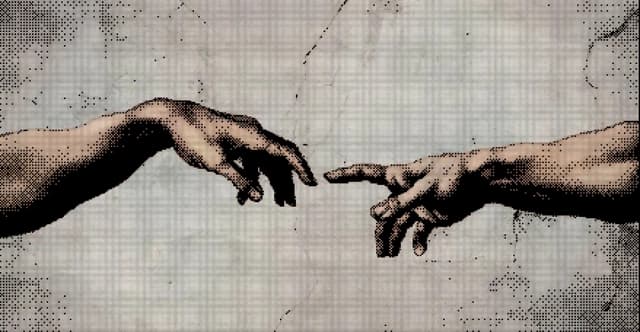 the creation of adam — ASCII art photo-effect recipe by fuerera